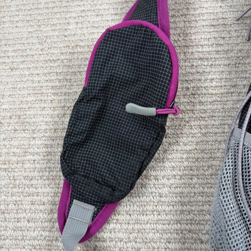 Eddie Bauer Sling Backpack Black Pink Ripstop Gorpcore Hiking Outdoor